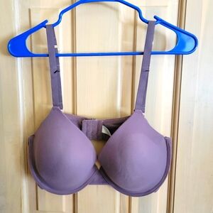 NWOT Womens plus sz 42D Anne Klein plunge Bra Taupe Gray